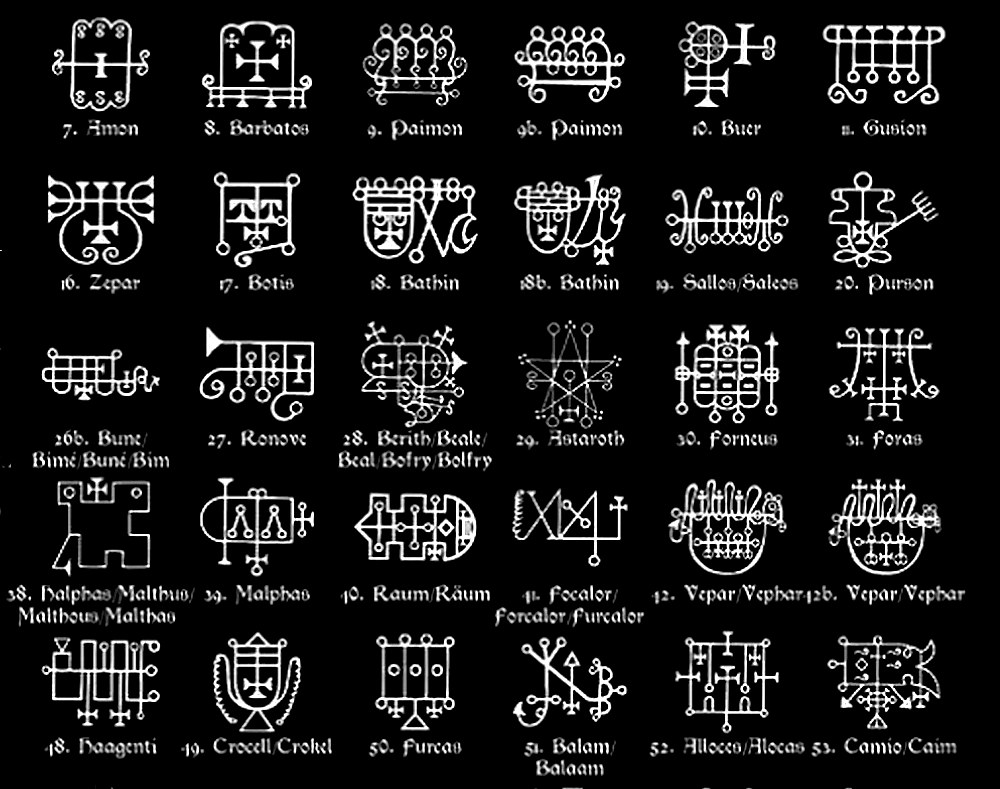Sigils of demons from the Goetia.