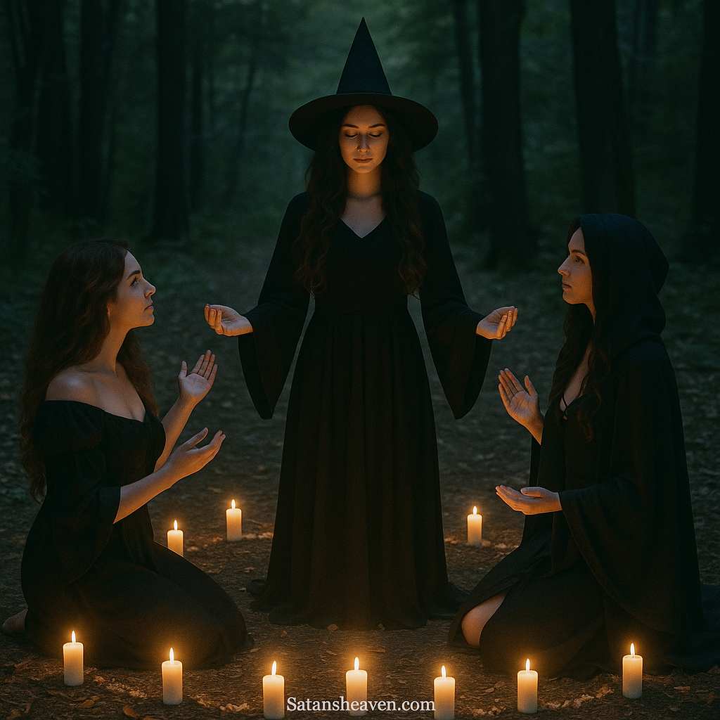 Wiccan initiation rituals mark a symbolic entry into the Wiccan path, often involving a ceremonial circle, candles, ritual tools, and the invocation of the God and Goddess.