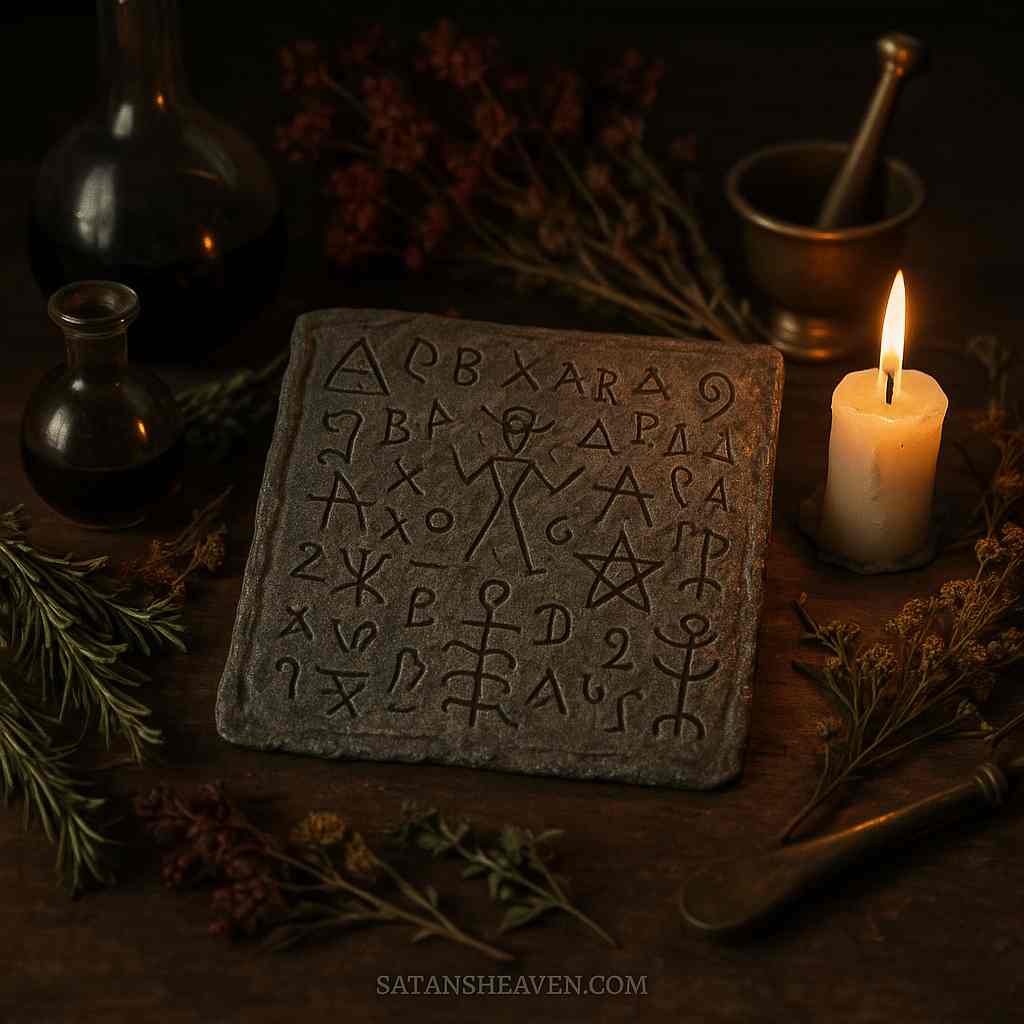 ChatGPT:

In ancient times, voodoo practitioners sometimes used lead tablets etched with mystical signs and secret prayers, believed to summon spirits and impose harm or control over their enemies.