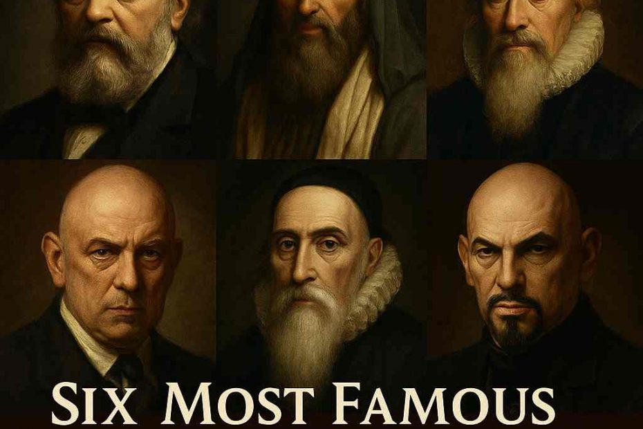 The six most famous occultists—Eliphas Lévi, Abraham von Worms, Cornelius Agrippa, John Dee, Aleister Crowley, and Anton Szandor LaVey—each transformed the world of esotericism with their unique blend of mysticism, philosophy, and ritual practice.