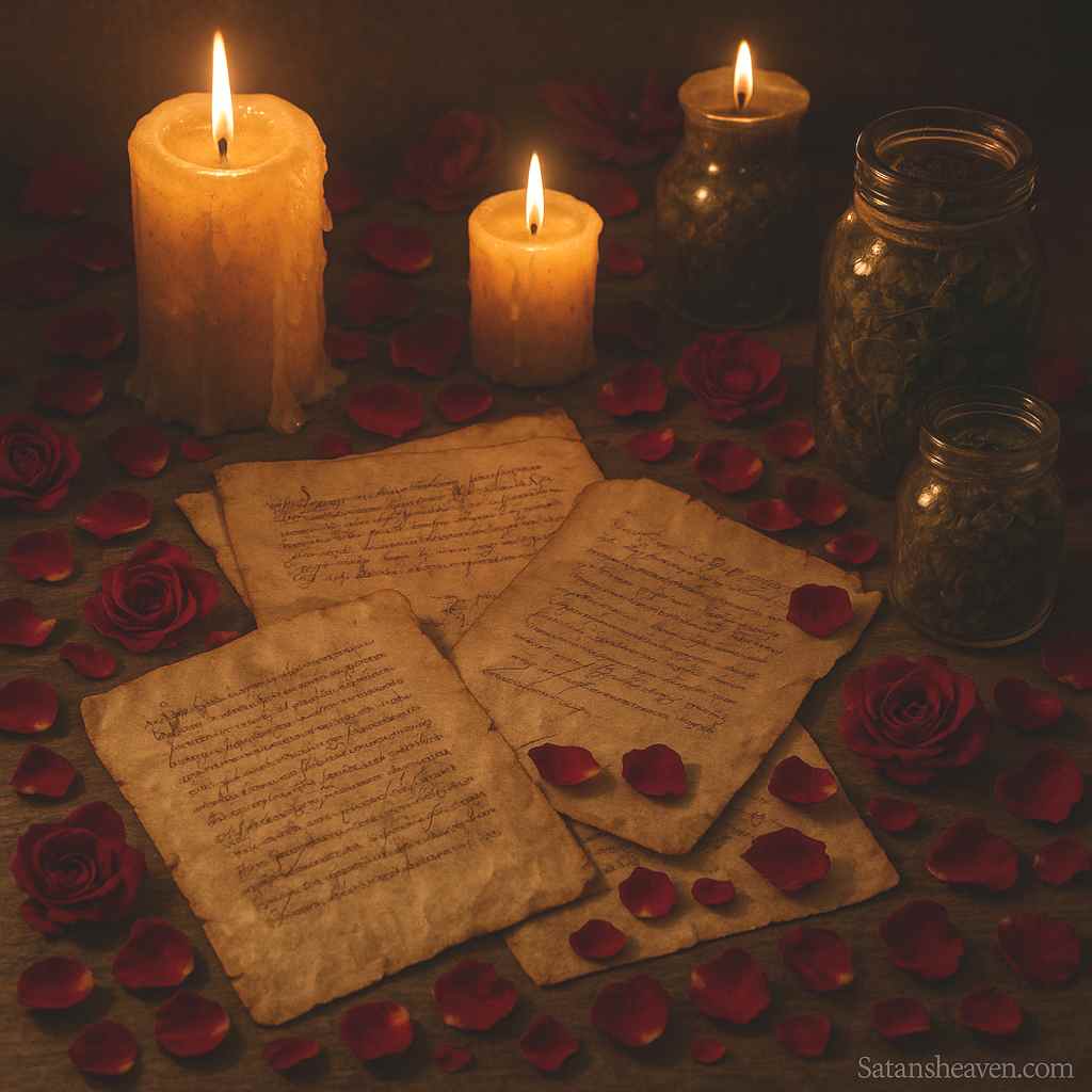 Ancient Latin spells were often inscribed on parchment as part of historic rituals and magical traditions.