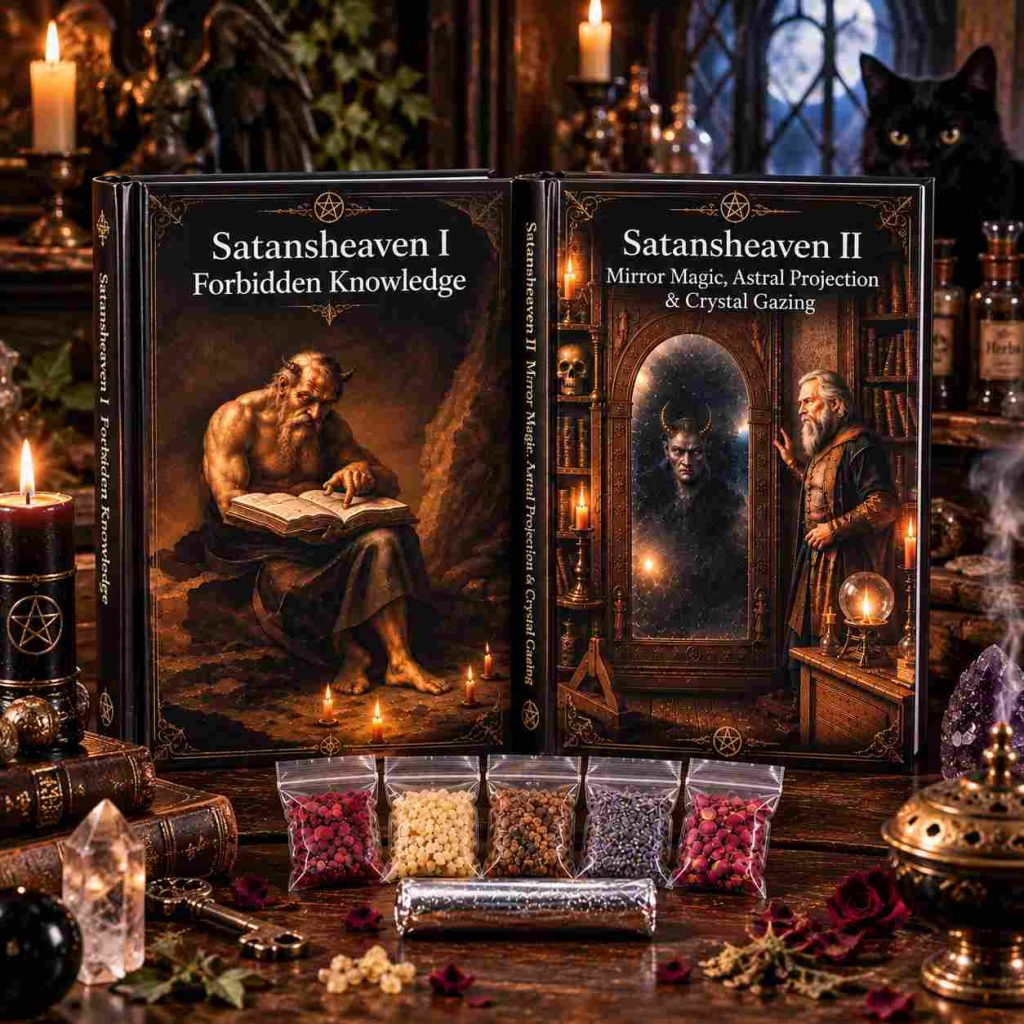 Satansheaven Book Bundle I & II – Forbidden Knowledge & Mirror Magic + Incense Set